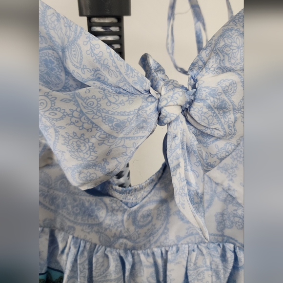 Paisley pastel scarf print summer dress - Picture 2 of 4